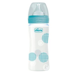 BIBERON EN VERRE/SILICONE S/B CHICCO 240ML